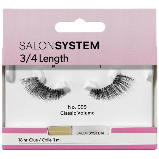 Salon System 3/4 Length Classic Volume Strip Lashes 099 Black
