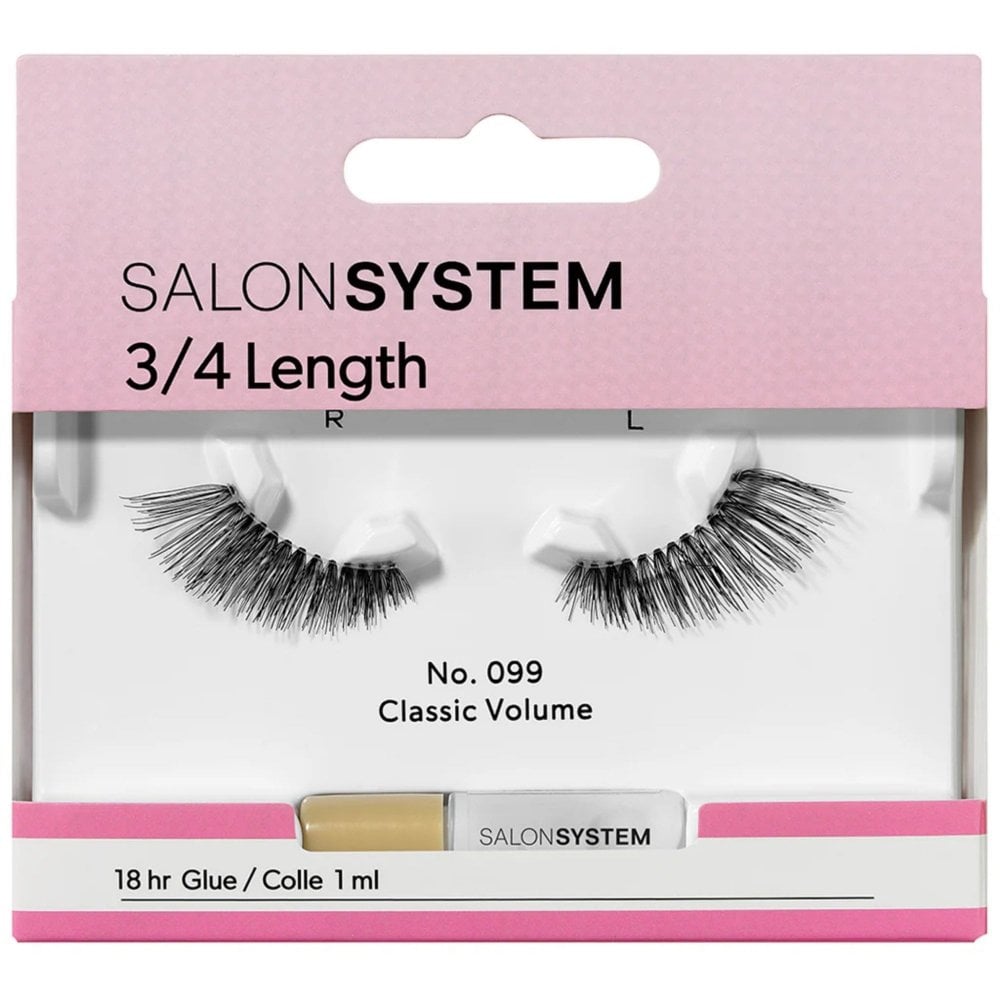 Salon System 3/4 Length Classic Volume Strip Lashes 099 Black