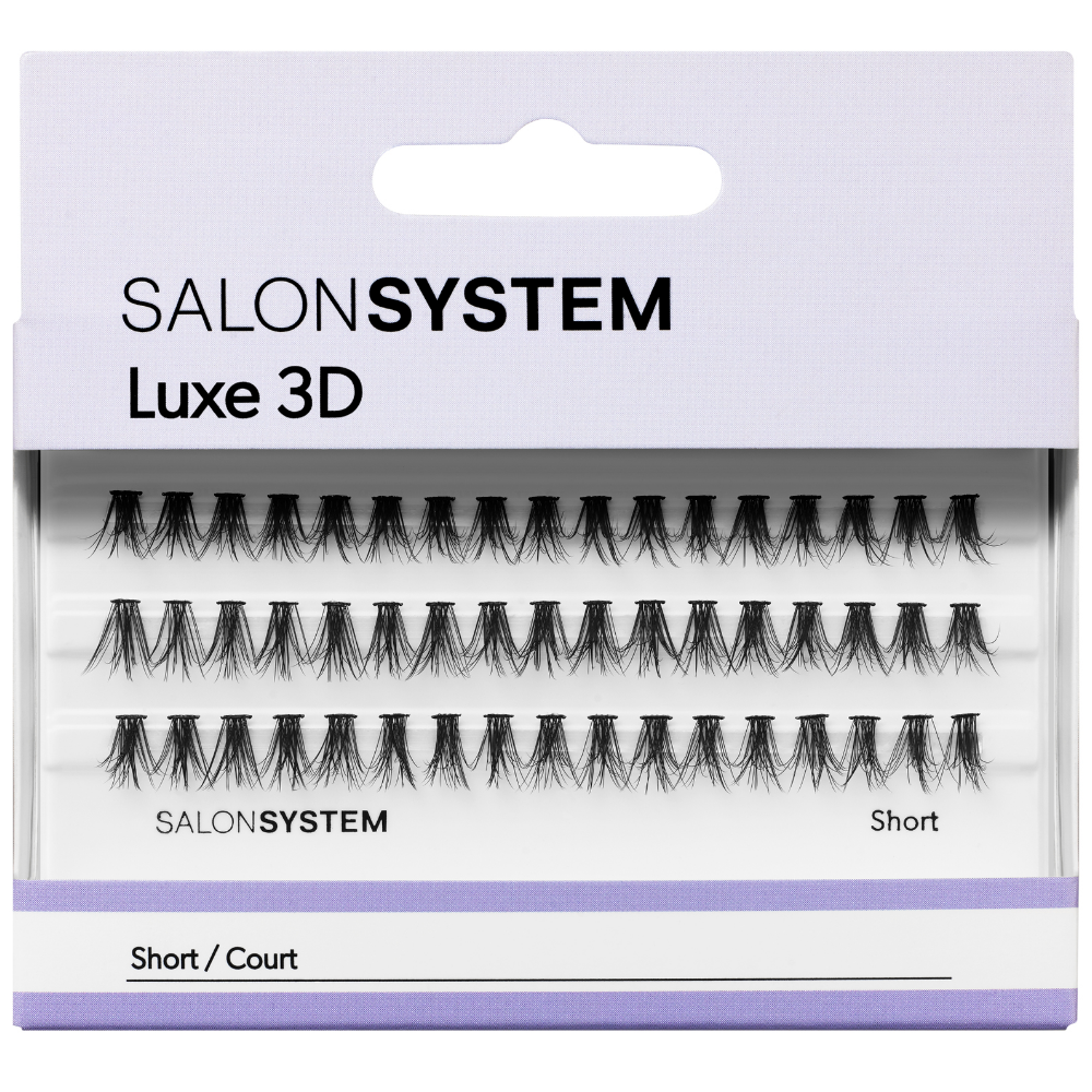 Salon System Individual 3D Luxe Lashes Short Black