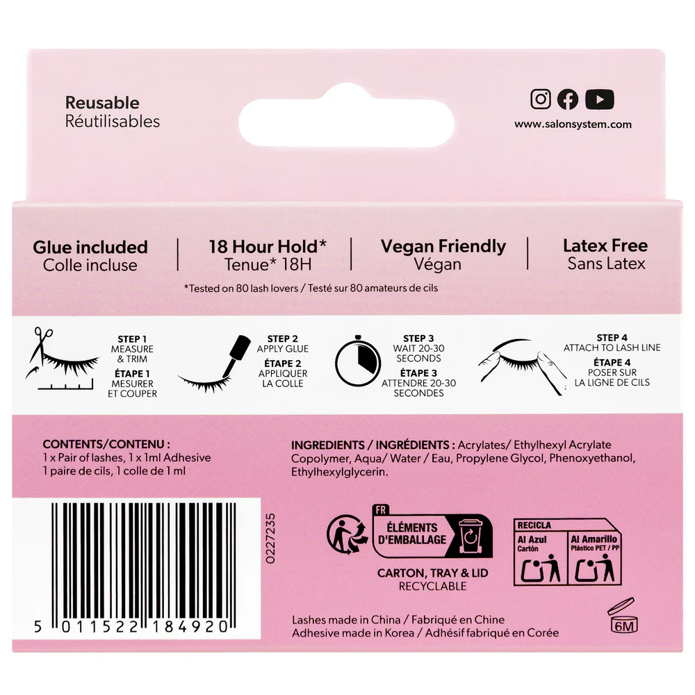 Salon System Wispy Light Strip Lashes Black 132