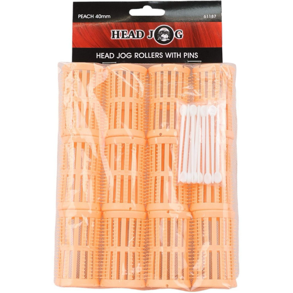 Head Jog Rollers Peach 40mm 12 Pack