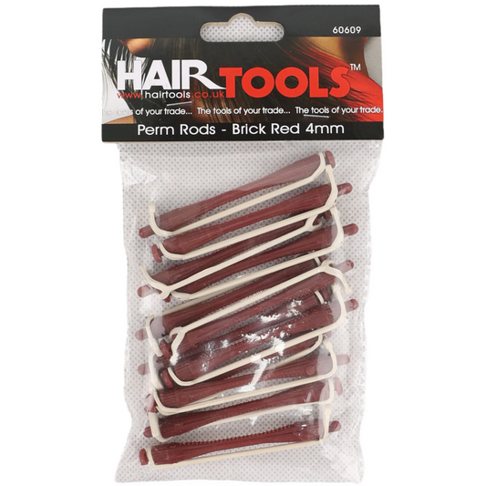 Hair Tools De-Luxe Perm Rods Brick Red 4mm