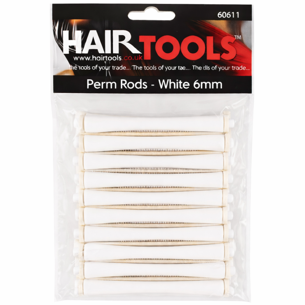 Hair Tools De-Luxe Perm Rods White 6mm