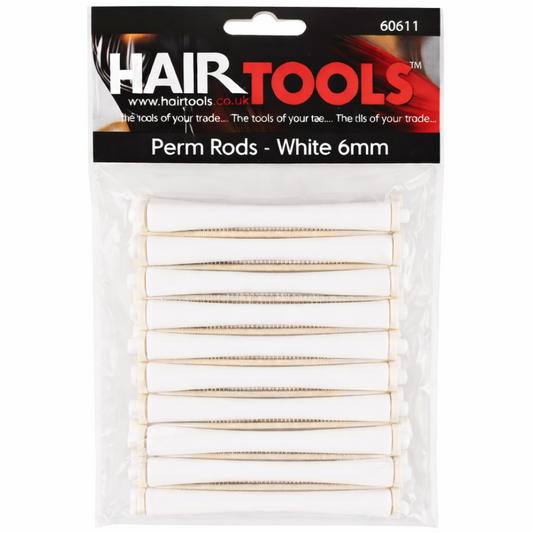 Hair Tools De-Luxe Perm Rods White 6mm