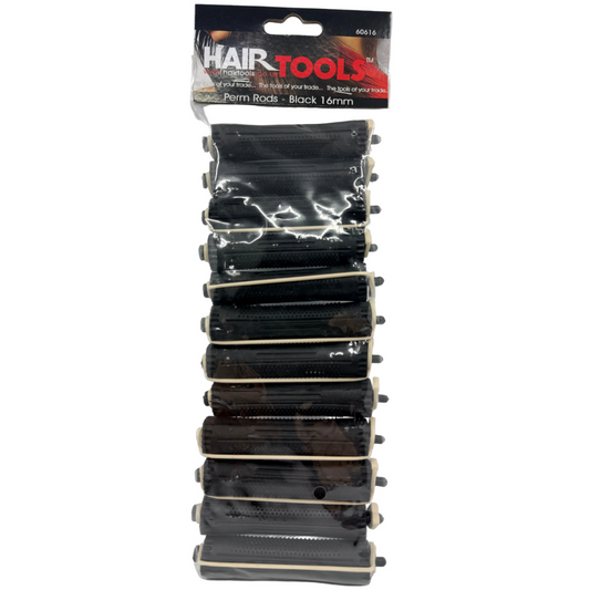 Hair Tools De-Luxe Perm Rods Black 16mm