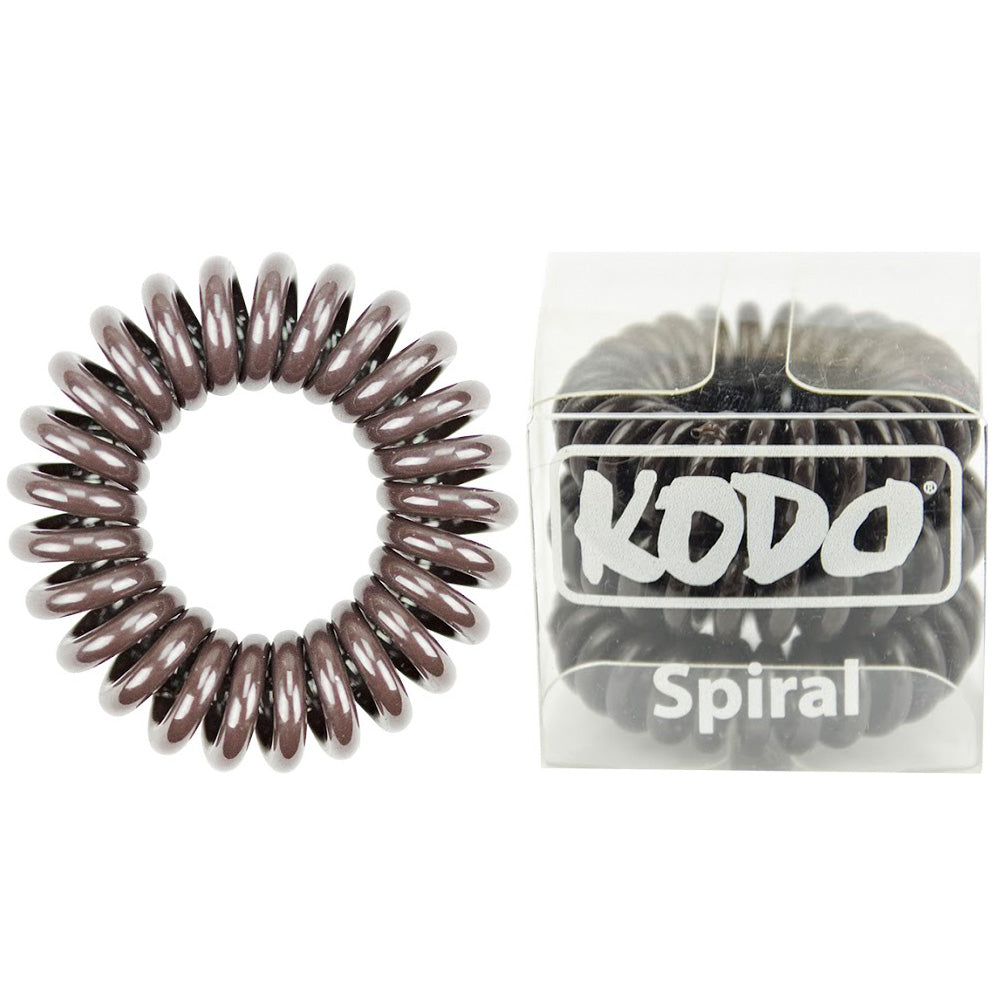 Kodo Spiral Pain-Free Hair Band Brown 3 Pack