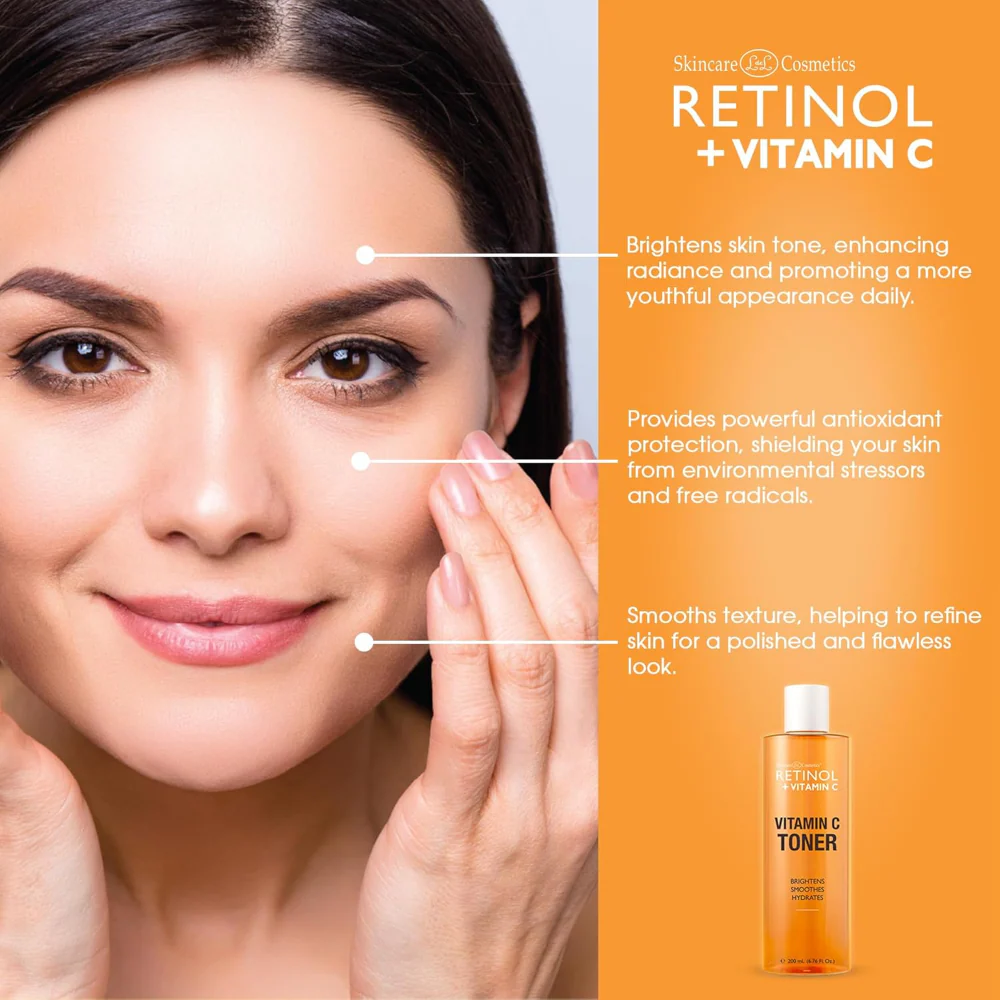 Skincare Cosmetics Retinol + Vitamin C Facial Toner 200ml