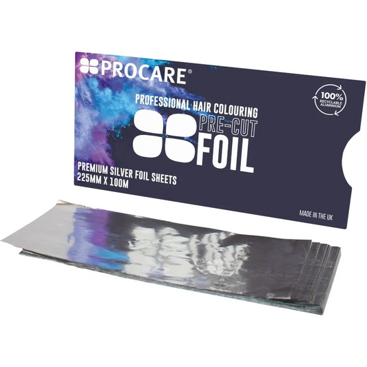 Procare Premium Hair Foil Strips Silver 225mm x 100mm 100 Pack