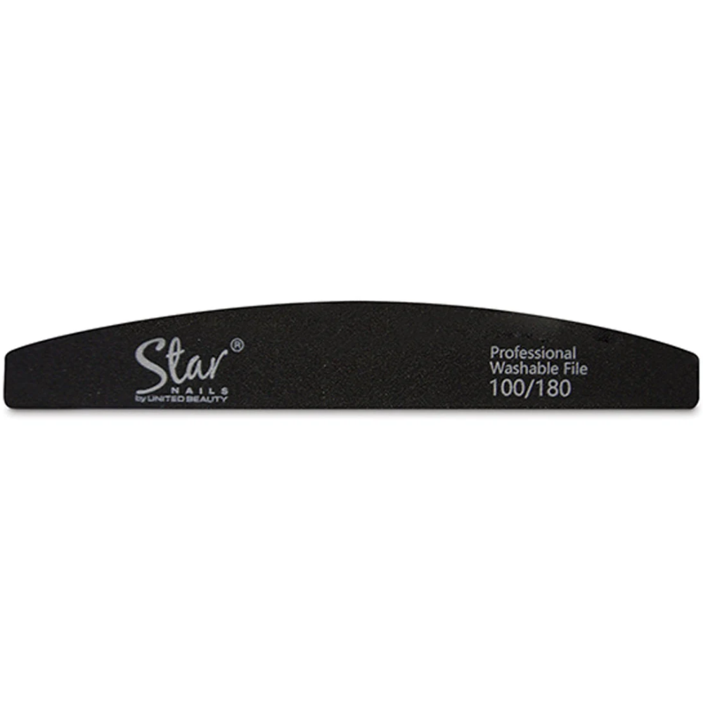 Star Nails Half Moon Foam Nail Files Black 100/180 4 Pack