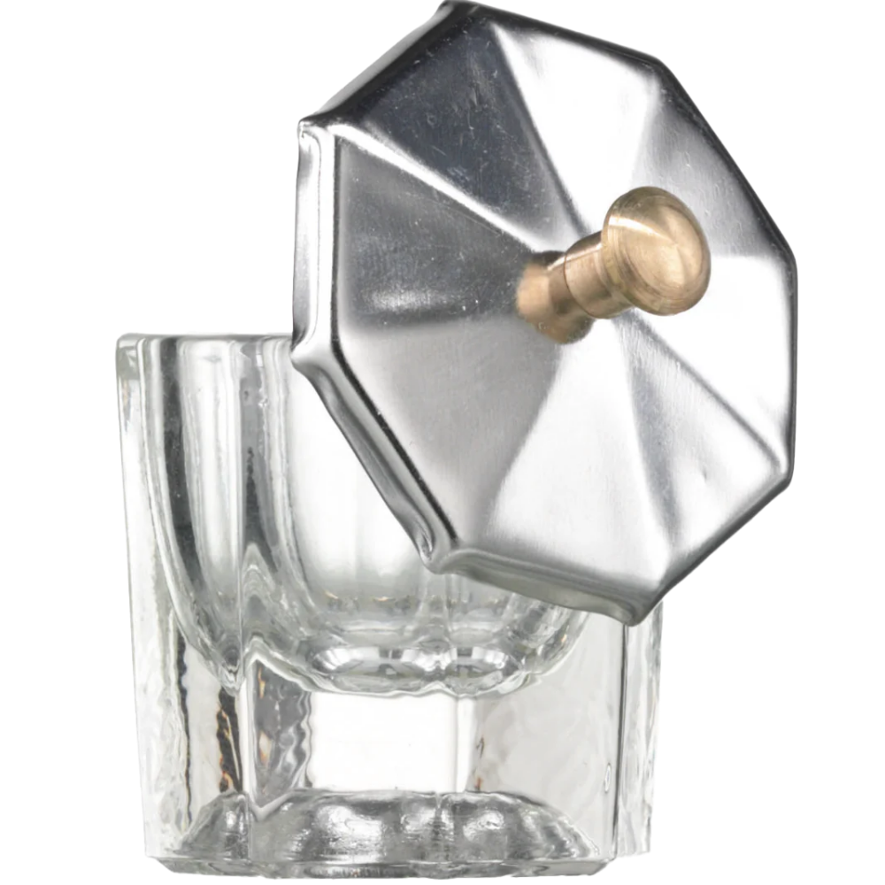 Star Nails Glass Dappen Dish & Cover