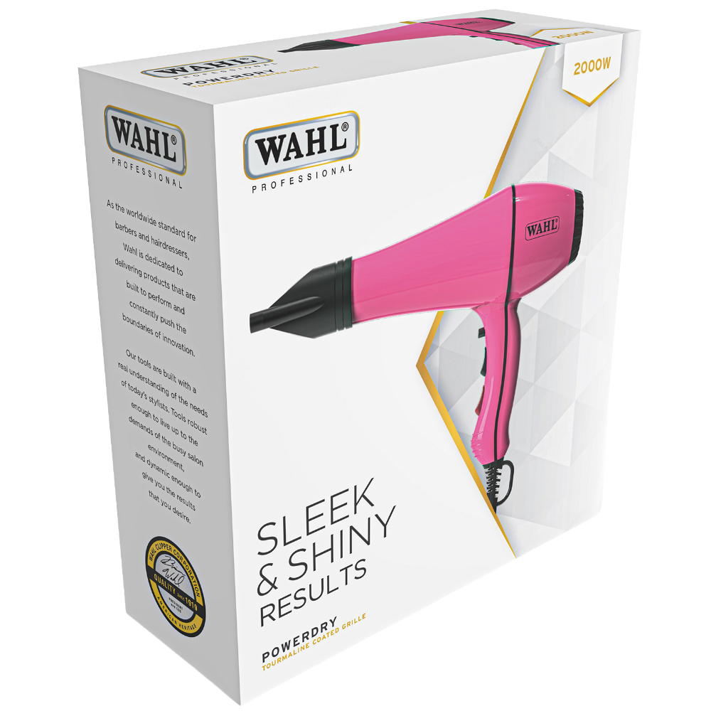 Wahl Professional Powerdry Hair Dryer 2000W Pink