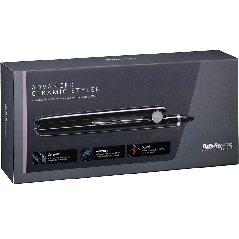 Babyliss Pro Advanced Ceramic Styler Hair Straightener Black